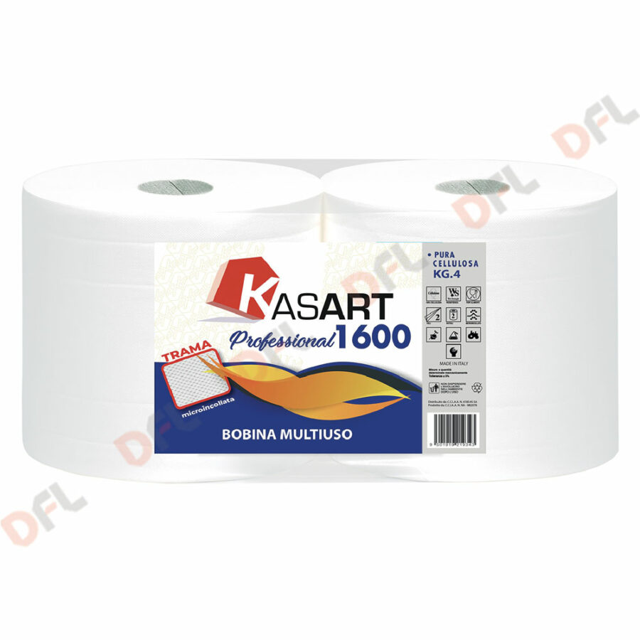 Bobina carta pura cellulosa 1500 strappi 'Professional Kasart' - immagine 1