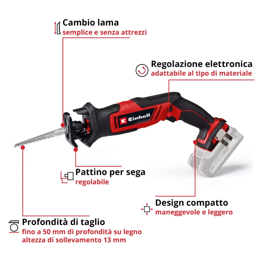Segaccio universale a batteria Einhell TE-AP 18/13 Li - Solo - immagine 3