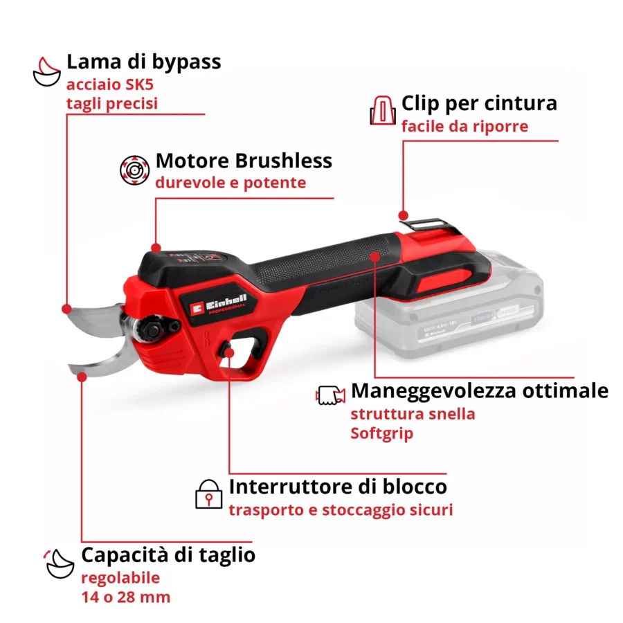 Svettatoio a batteria Einhell GP-LS 18/28 Li BL-Solo con asta telescopica - immagine 2